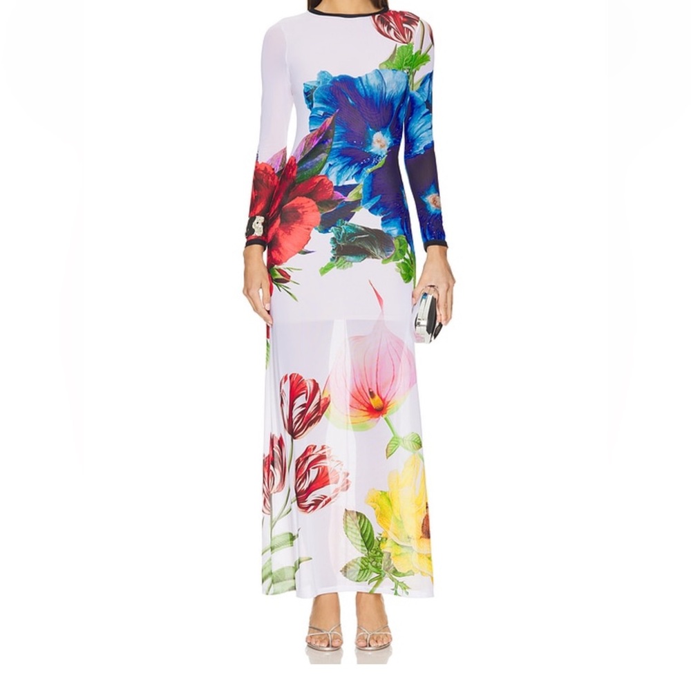 BRAND NEW!!!! Alice and Olivia Floral Print Delora Long Sleeve Maxi Dress